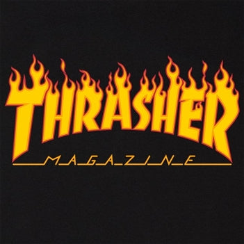 THRASHER FLAME LOGO HOOD - BLACK - Boardwalk Skate & Surf