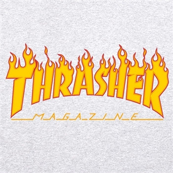 THRASHER FLAME LOGO HOOD - GRAY - Boardwalk Skate & Surf